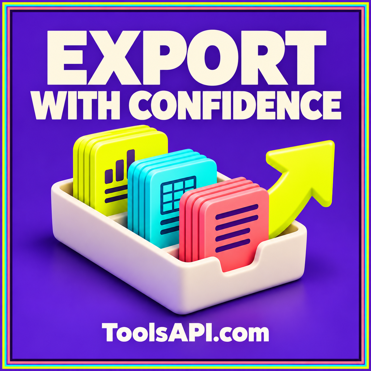 EXPORT WITH CONFIDENCE — ToolsAPI.com